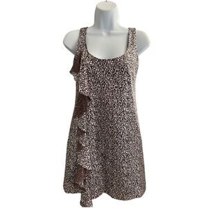 GUESS Los Angeles Women's Silver Metallic Mesh Ruffle Party Dress Mini Size 3